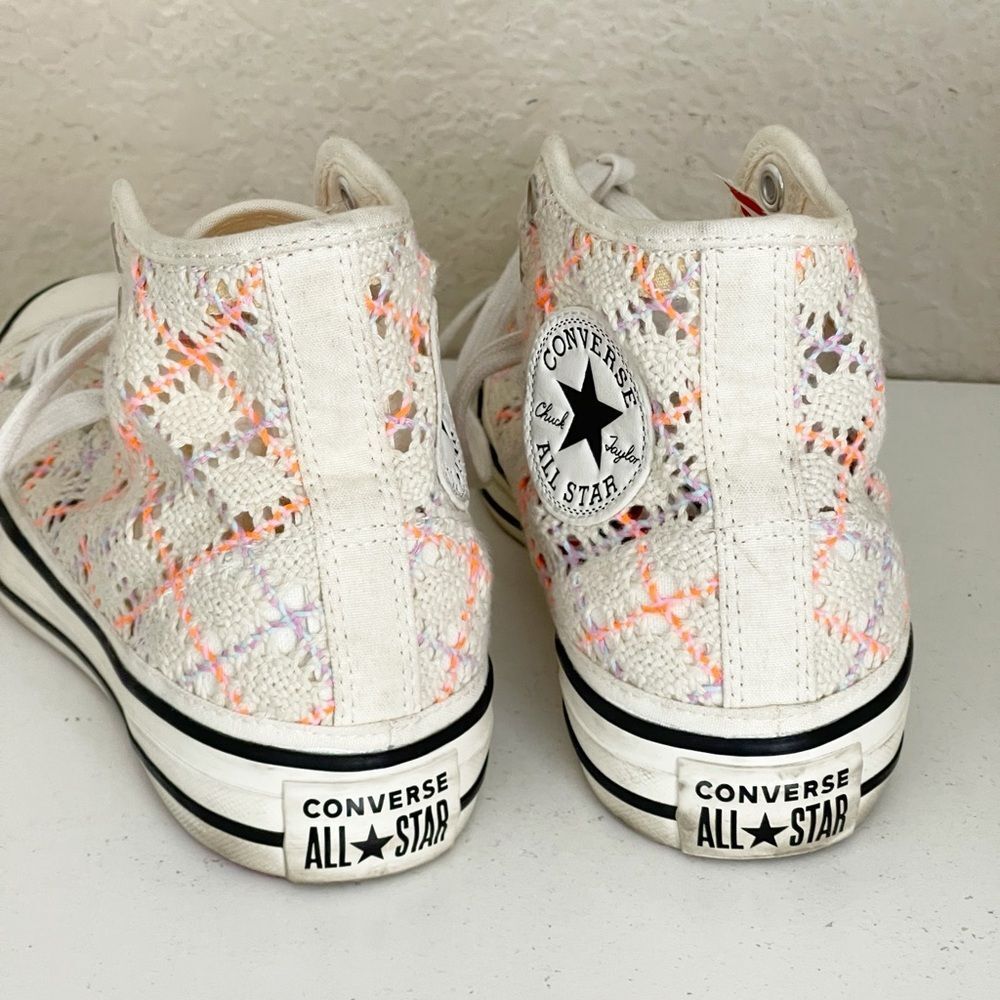 Converse Boho Crochet Hightop Women's Chuck Taylor All Star' cream pink lavender - Picture 8 of 12